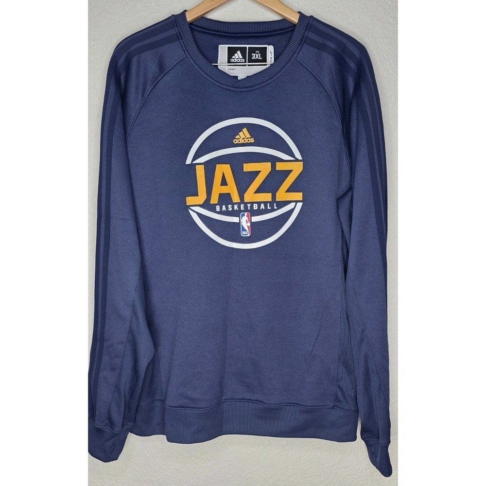 NBA Pullover UTAH JAZZ Player Team NBA Hoodie Sweatshirt Adidas 3XL +2 Blue Game